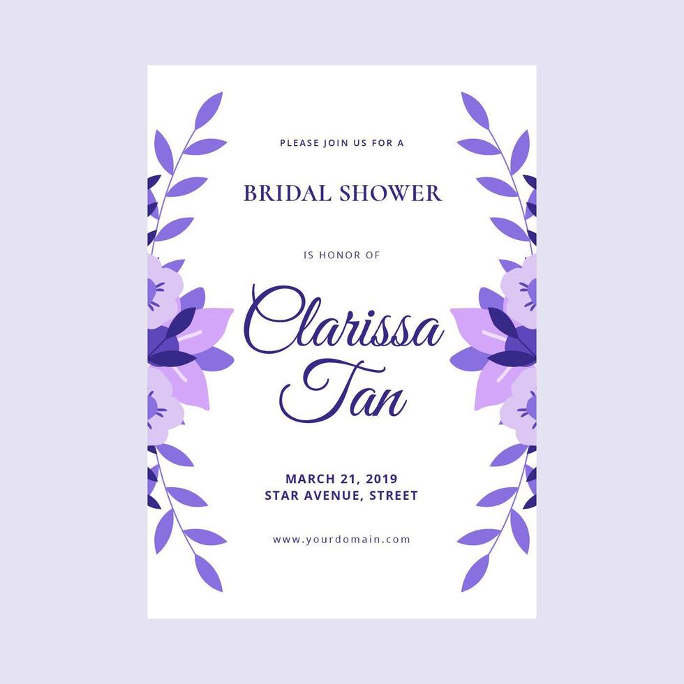 Bridal Shower Invitation Vector Template