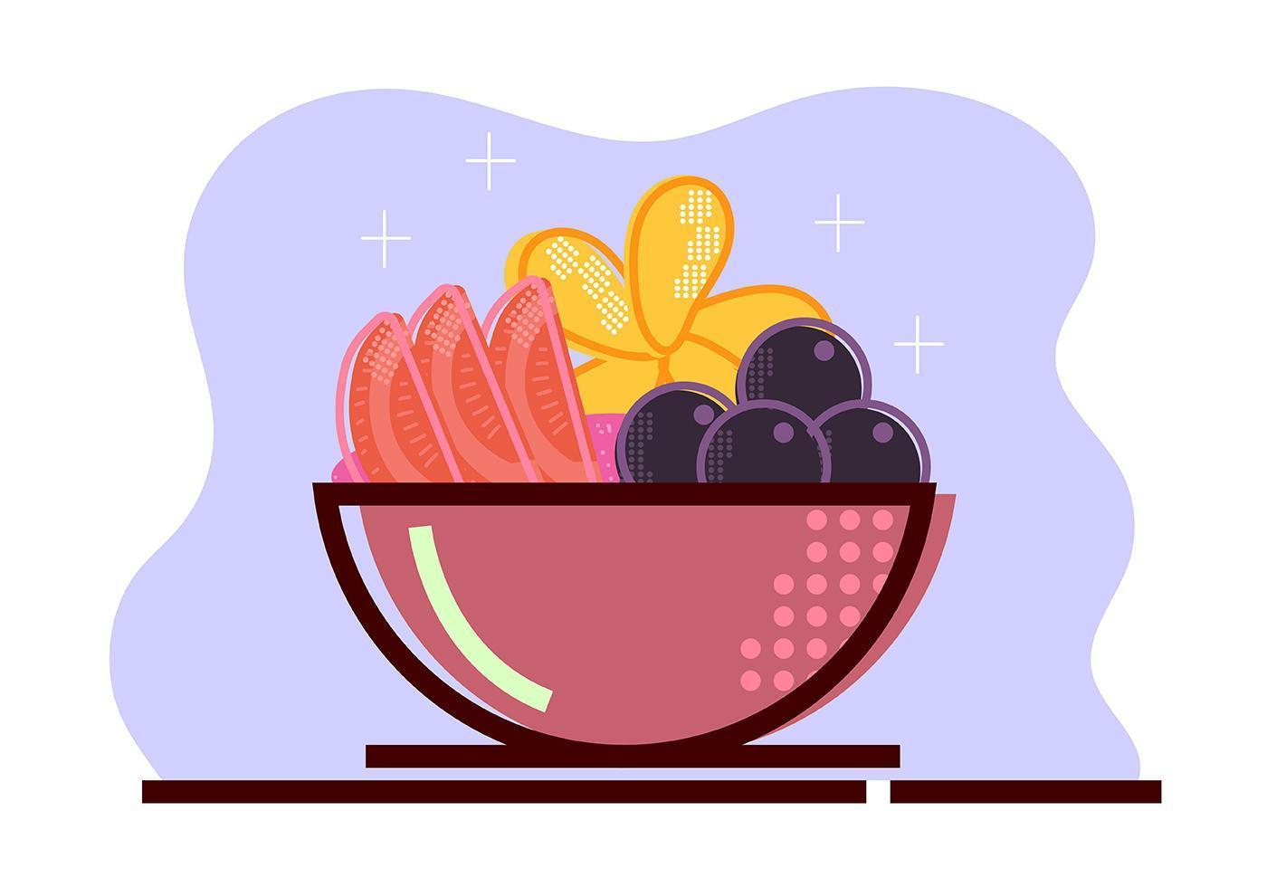 Color Acai Bowl vector