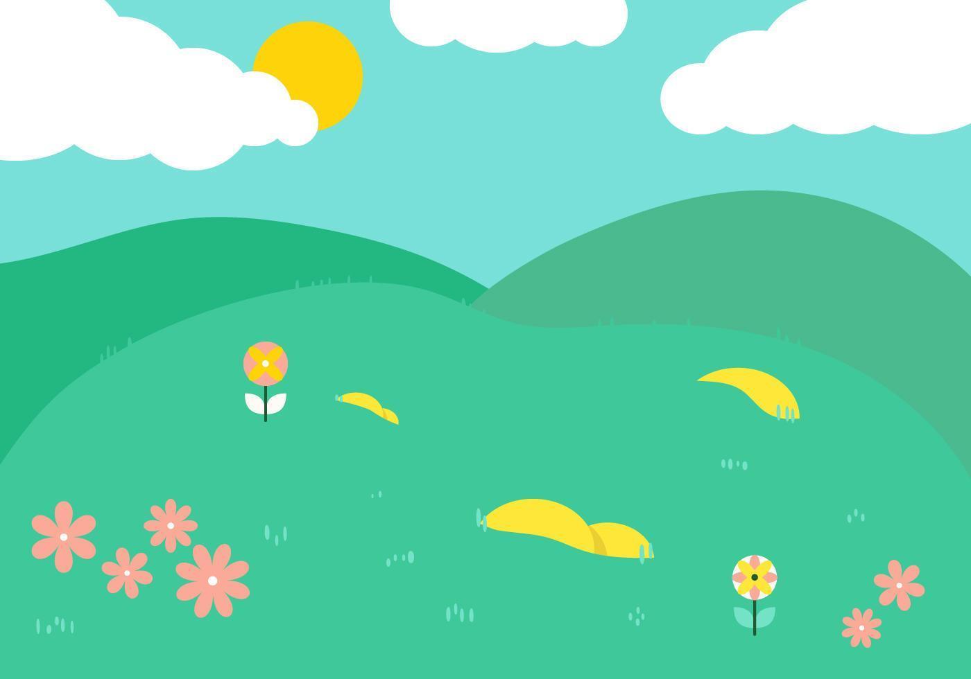 Spring Green Hills vector