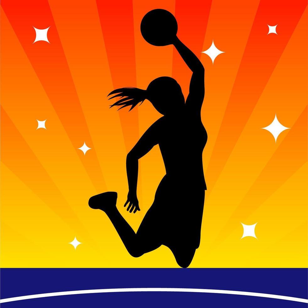 female basketball player silhouette vector