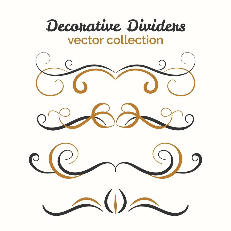 Flourish elements. Hand drawn dividers set vector