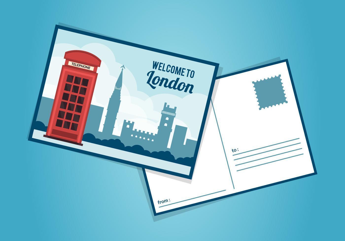 London Postcard Template vector