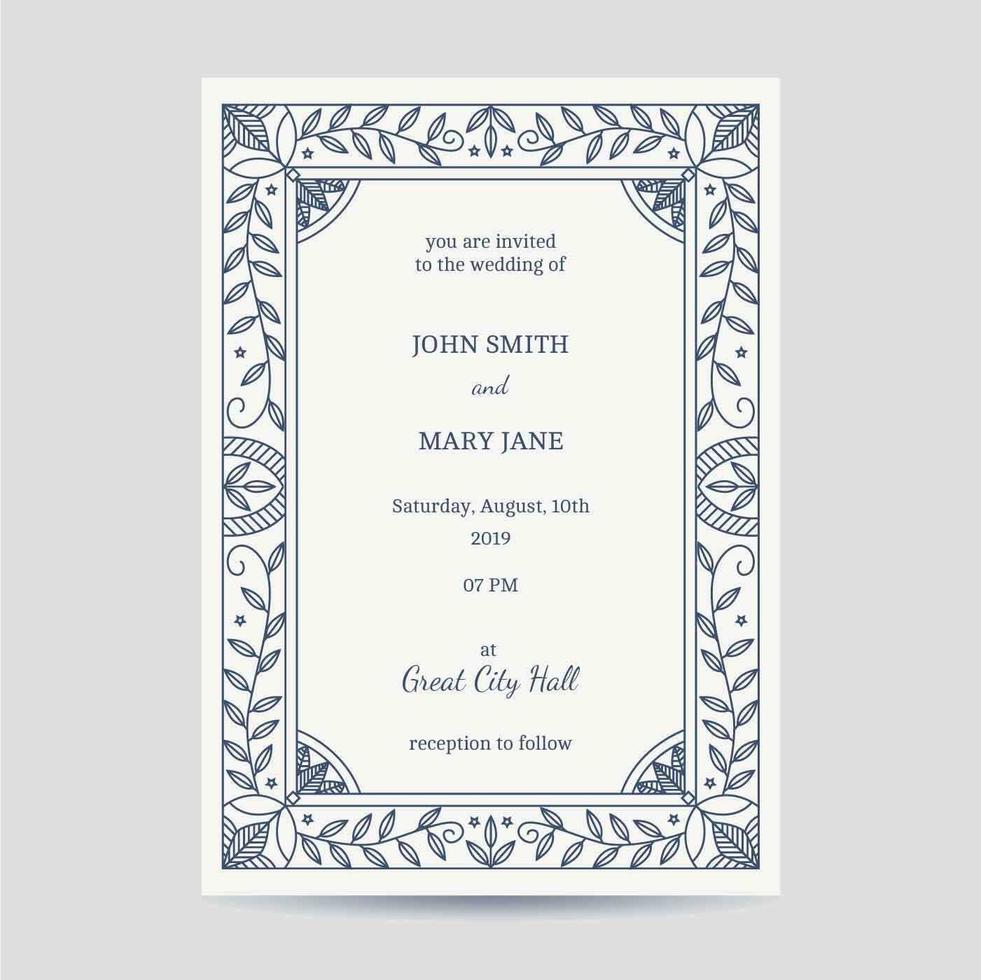 Wedding Invitation Card Vector