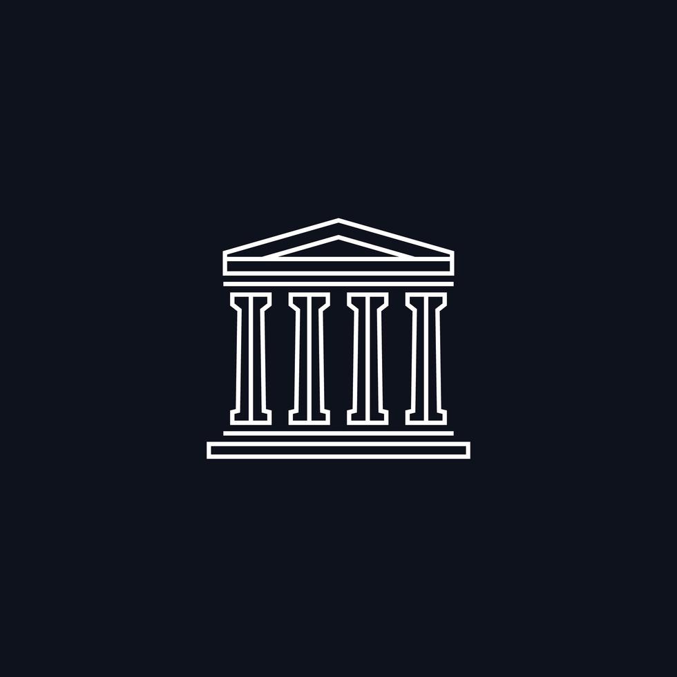 Line Symbol, Ancient greek building, vector design element