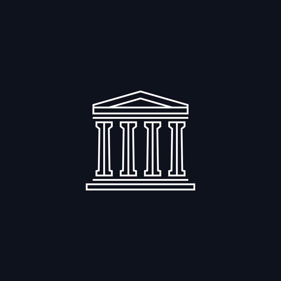 Line Symbol, Ancient greek building, vector design element