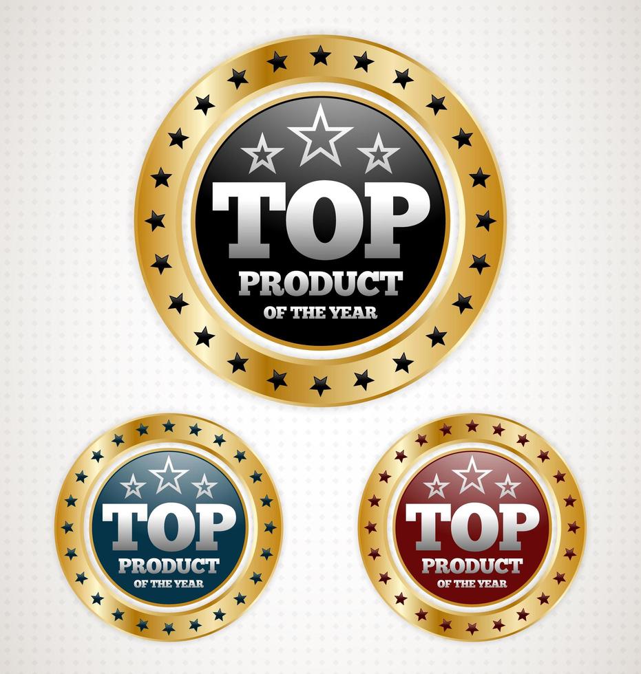 Top Product Gold Badges vector