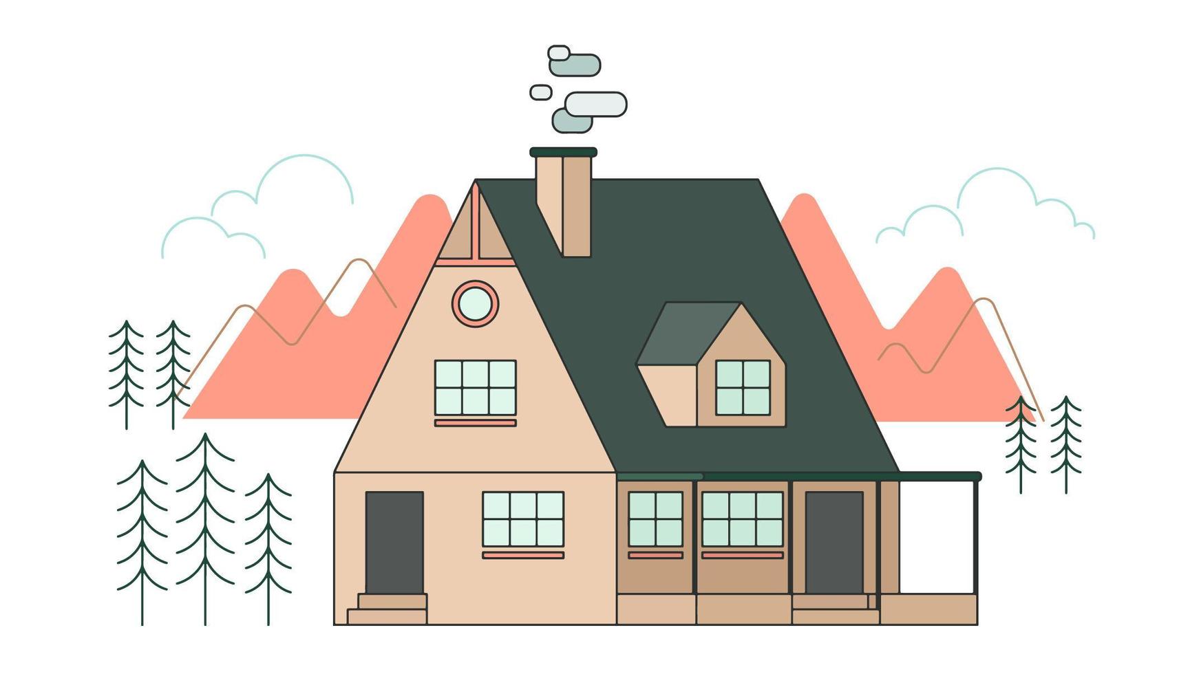 Mountain Home Vector