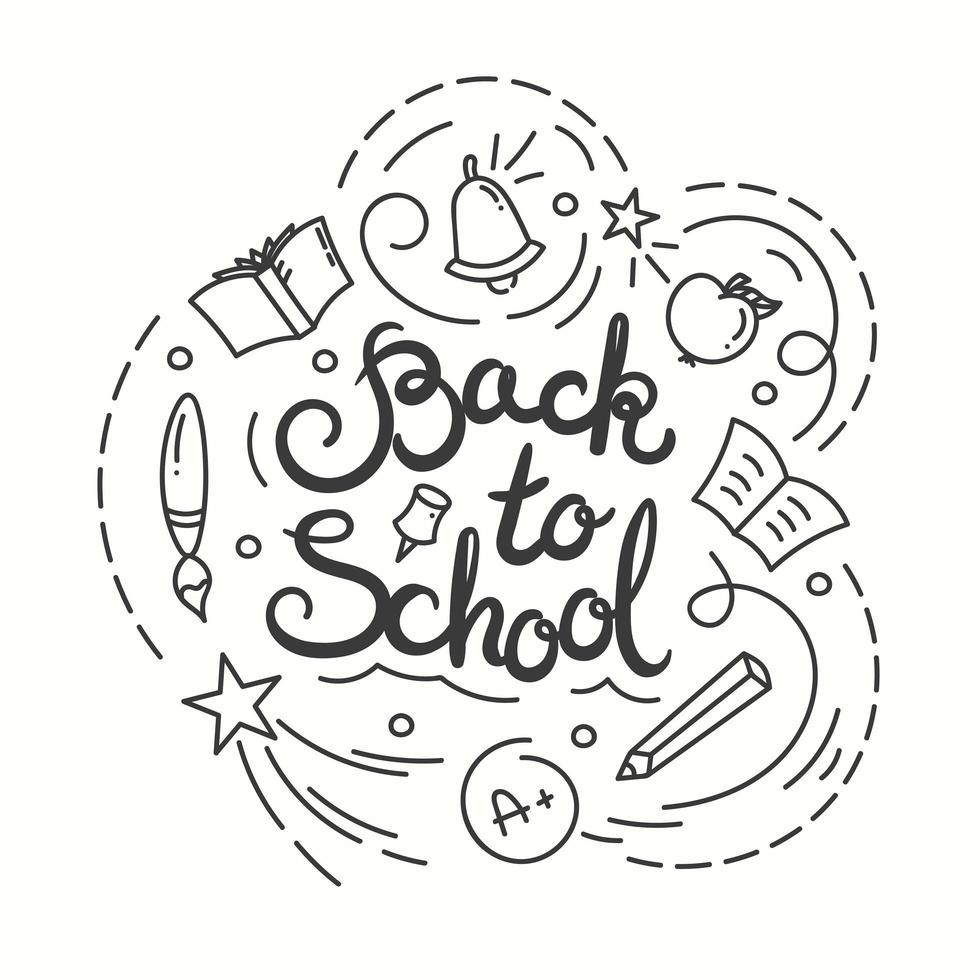 Back to school card. Vector illustration