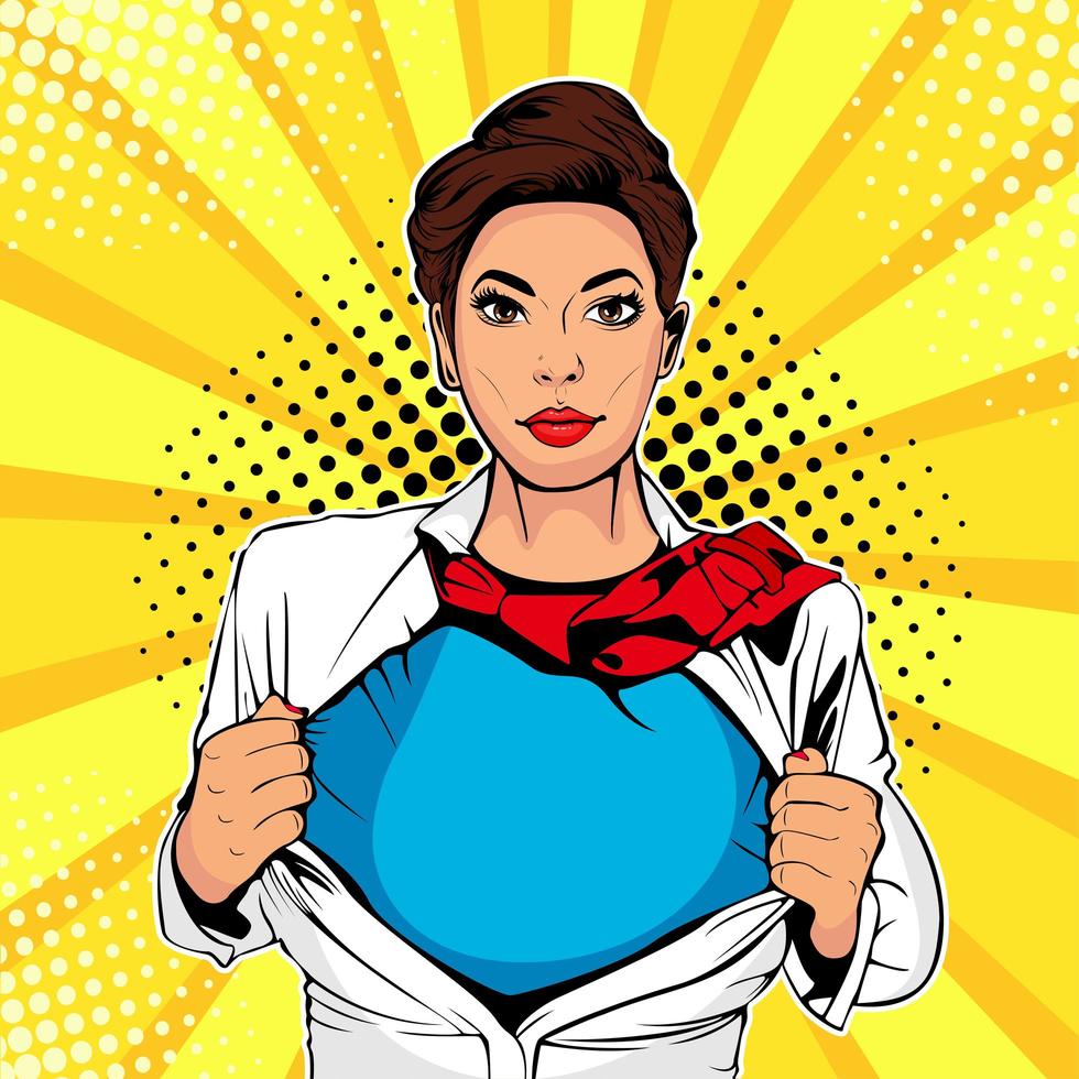 Pop art female superhero vector