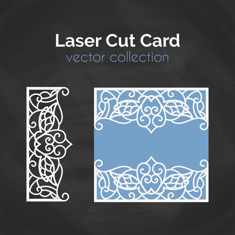 Laser Cut Card. Template For Cutting. Cutout Illustration. vector