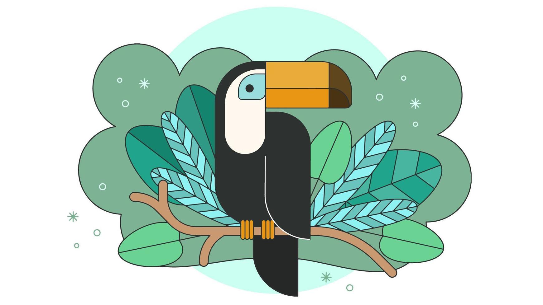 Toucan Jungle Vector