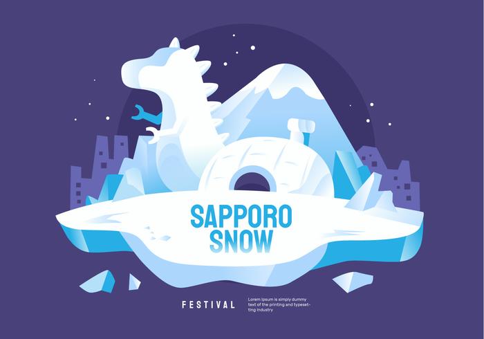 World Wide Sapporo Snow Festival ilustración vectorial vector