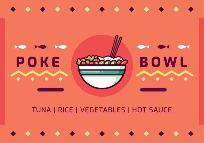 Poke bowl Vector