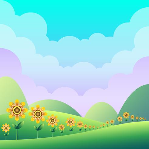 Fondo de ilustración de primavera verde vector