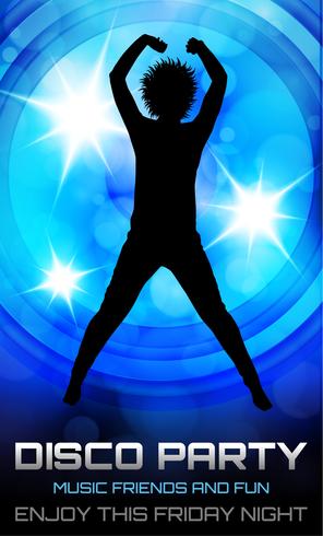 Disco party poster, graphic illustration vector