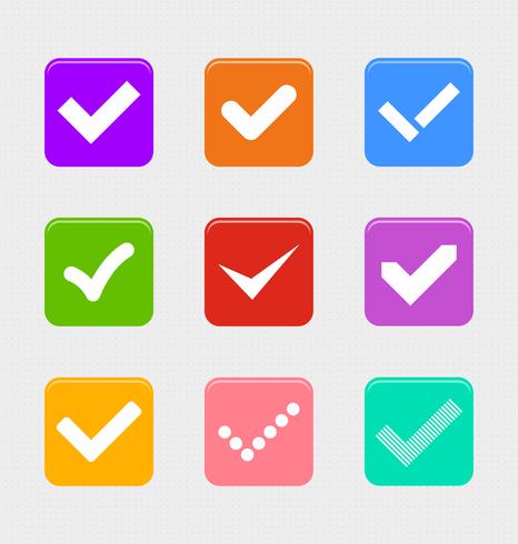 Confirm symbol set, graphic illustration vector