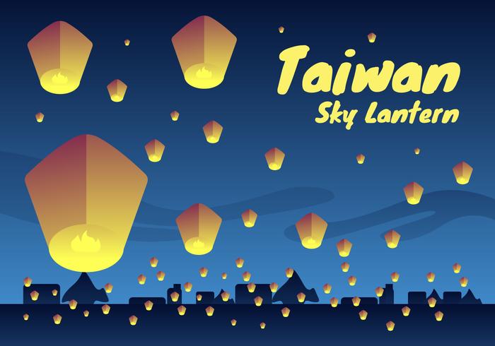 Impresionante Taiwán Sky Lantern Vectores