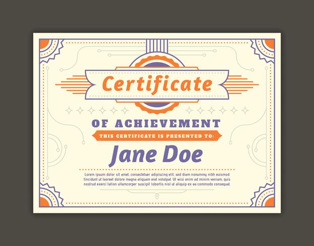 Certificate template vector