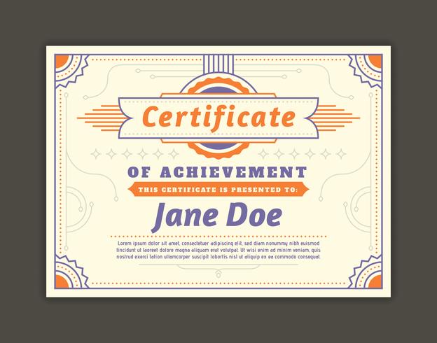 Certificate template vector