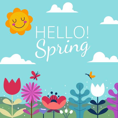 Hello Spring Backgrounds vector