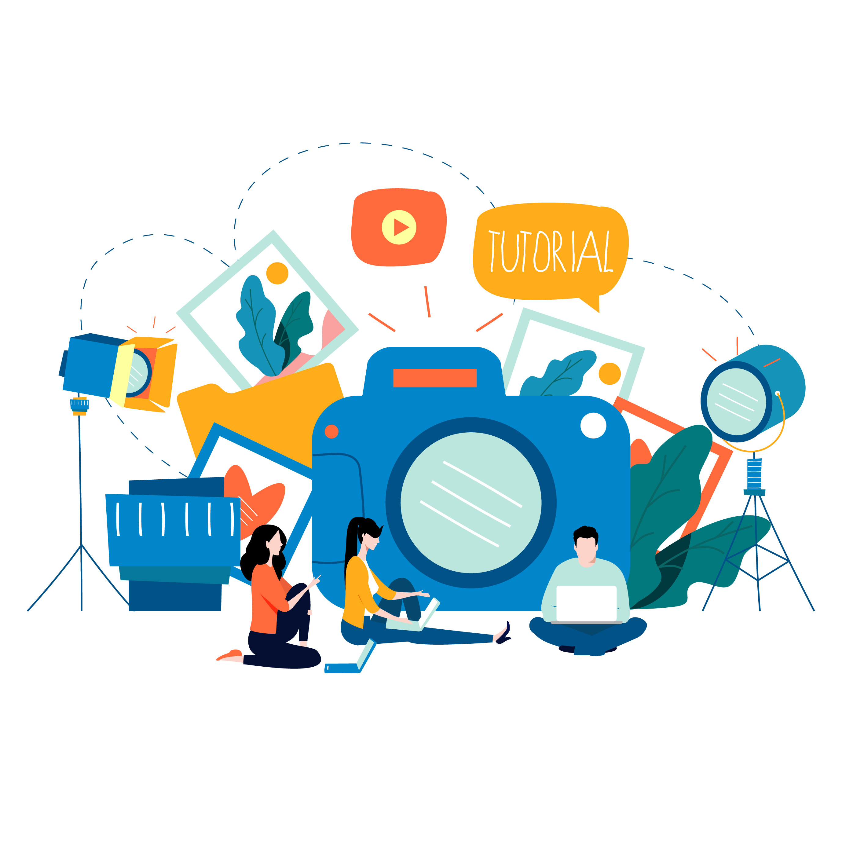 Photography classes, photography courses 274508 Vector Art at Vecteezy