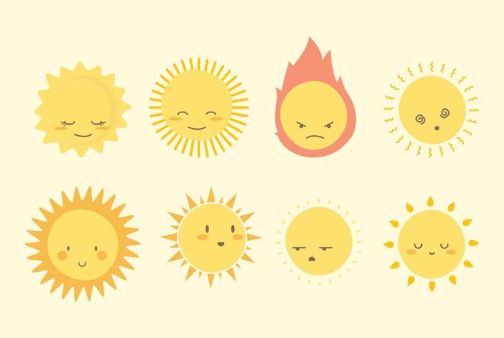 Sun Clip Art Collection vector