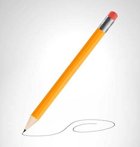 Pencil is drawing curve vector