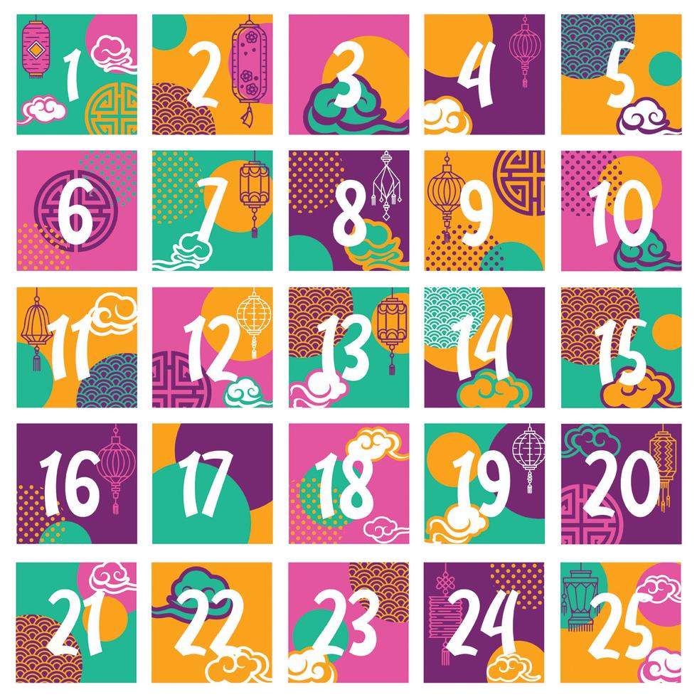 Asian Advent Calendar Vector Design 274571 Vector Art at Vecteezy