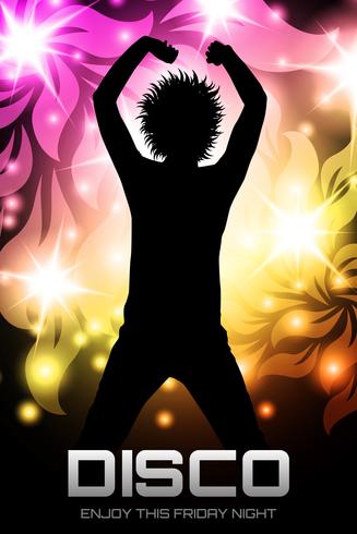 Disco party poster floral vector