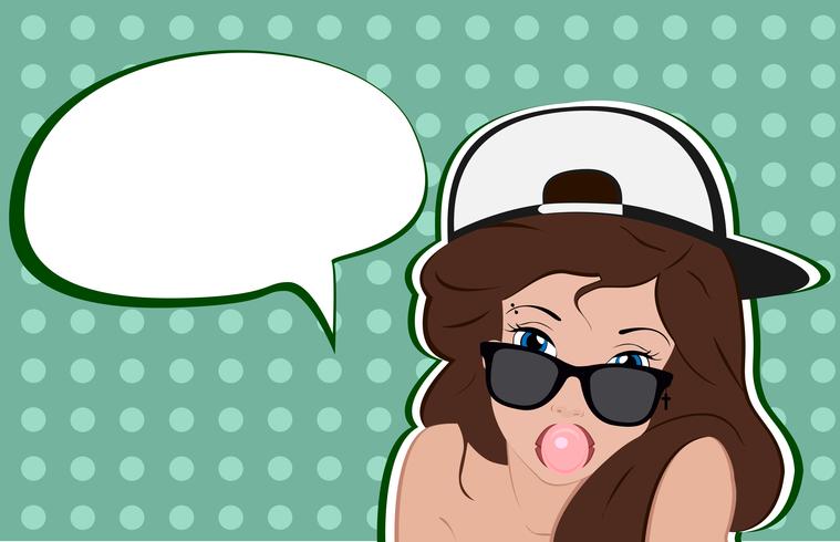 Pop Art girl with Glasses vector