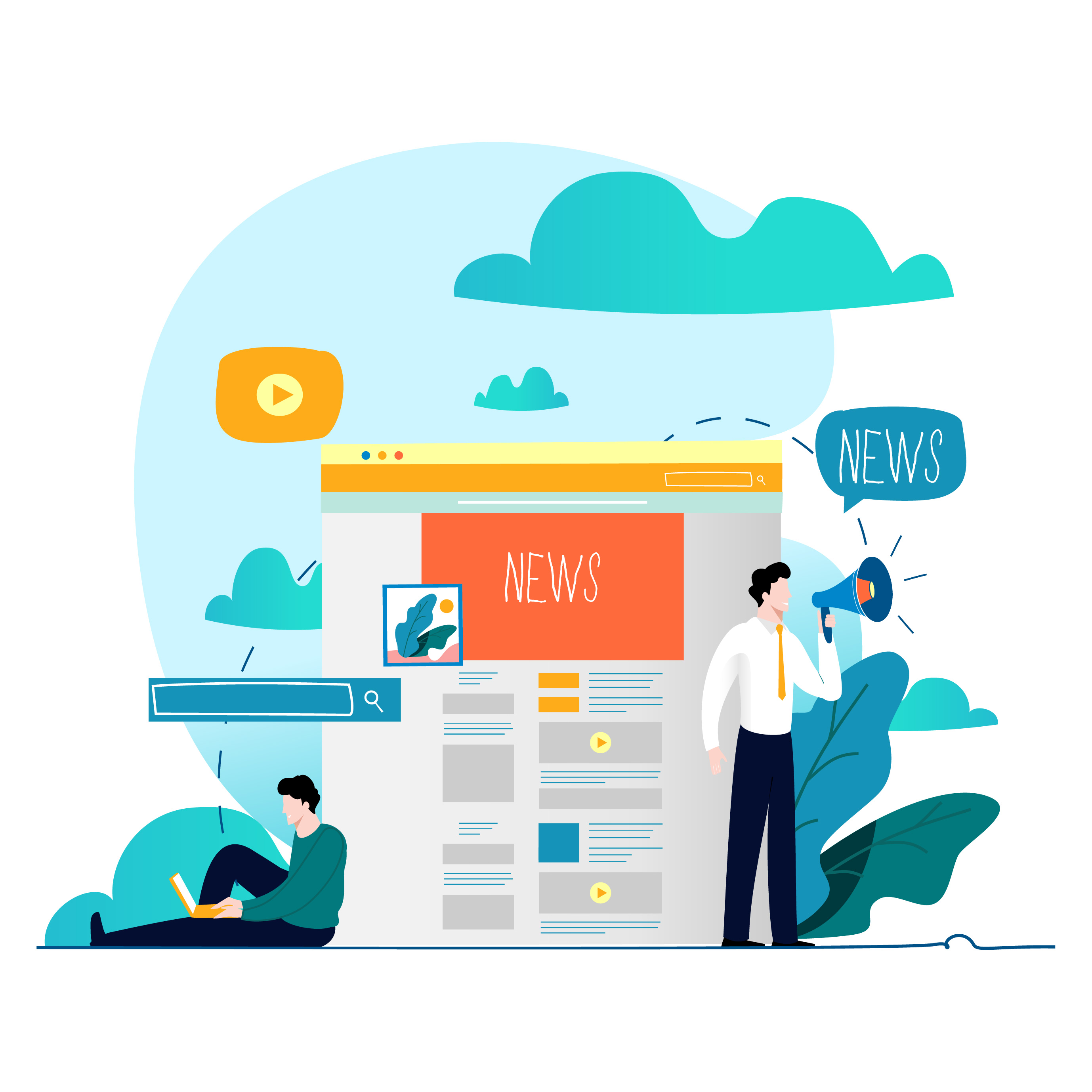 Online news website flat vector illustration 274622 Vector Art at Vecteezy