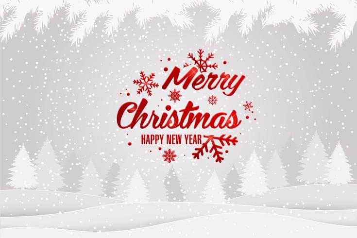 Christmas and New Year Typographical background vector