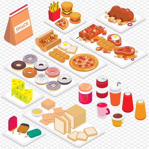 Ilustración del concepto de información gráfica comida chatarra vector
