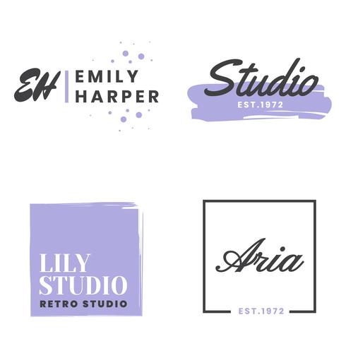 Logo Vector Retro Vintage femenino