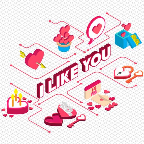 illustration of info graphic valentine icon concept vector