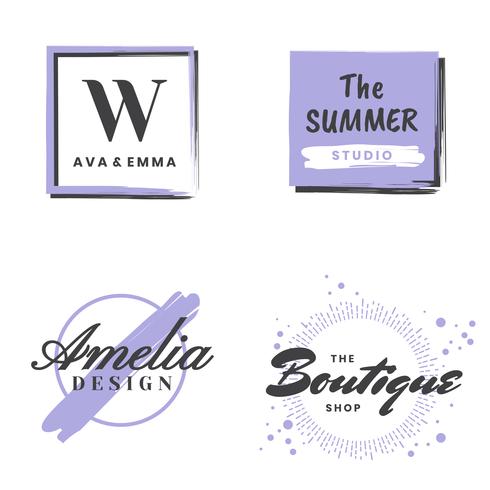 Feminine Vintage Retro Vector Logo