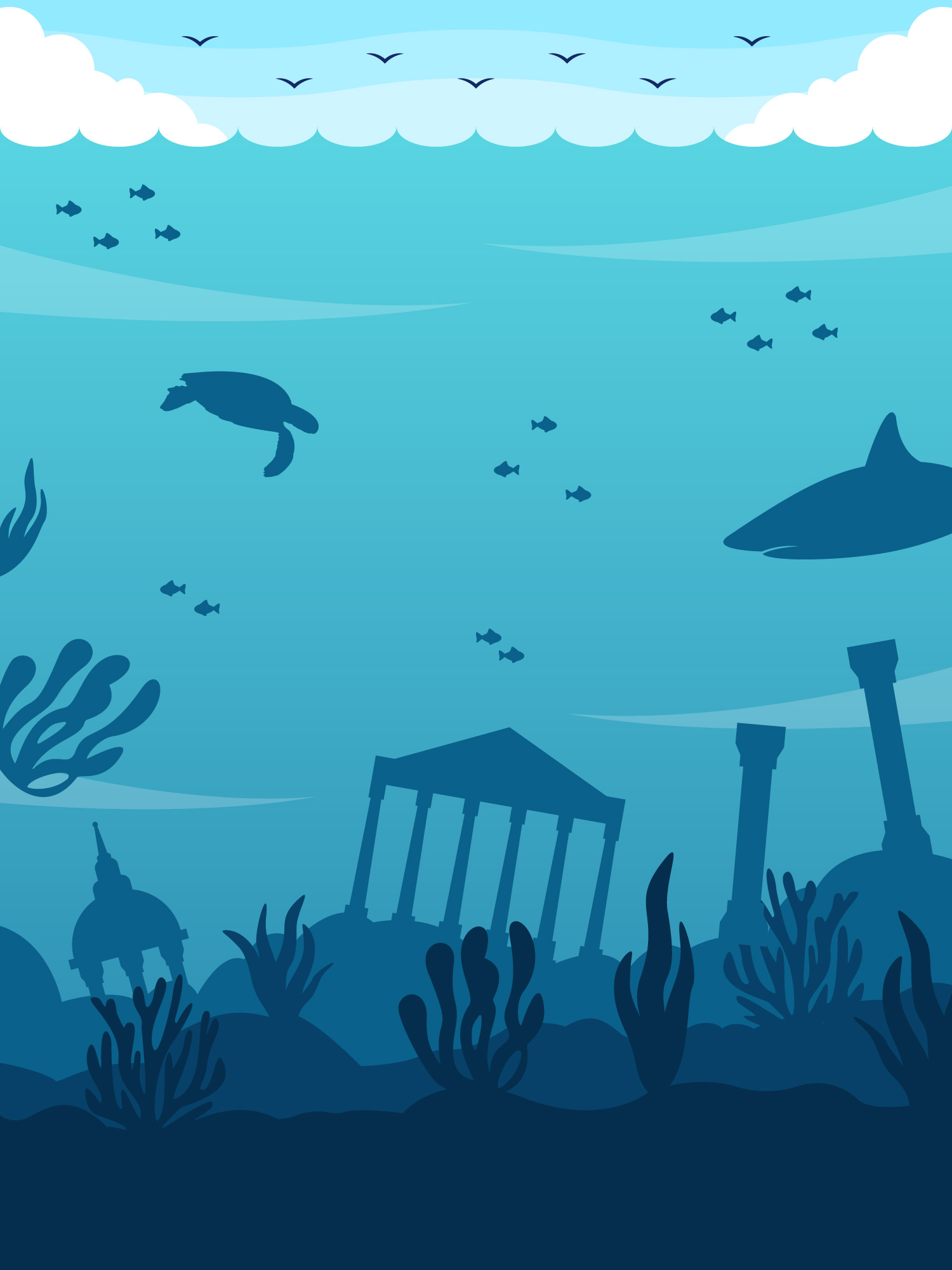 Download Awesome Ocean Background Vector - Download Free Vectors ...