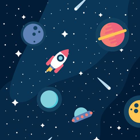 Flat Galaxy Background vector