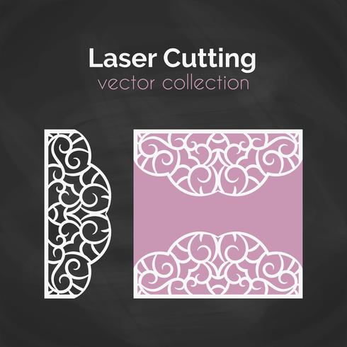 Laser Cut Card. Template For Cutting. Cutout Illustration. vector