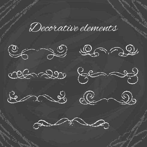 Hand drawn Chalk dividers on blackboard vector