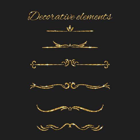 Ornamental decorative elements set vector