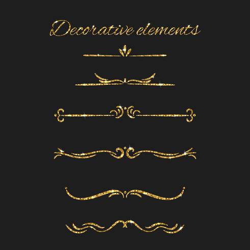 Ornamental decorative elements set vector