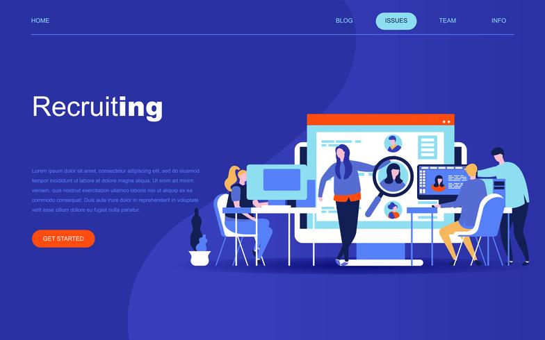 Modern flat design concept of Business Recruiting vector