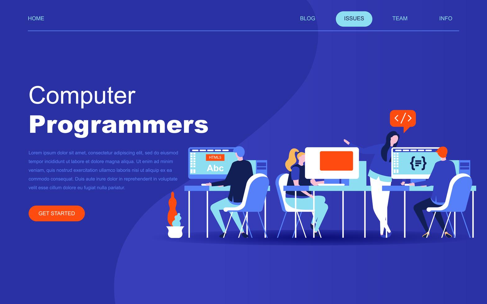 Modern flat design concept of Computer Programmers 275066 Vector Art at ...
