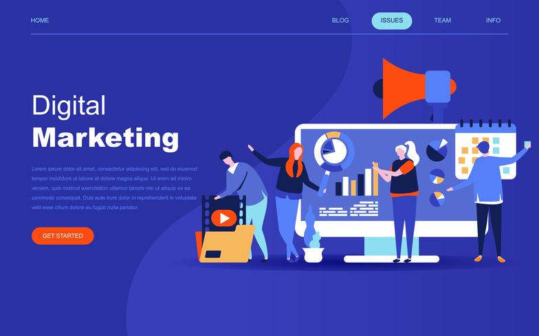 Modern flat design concept of Digital Marketing vector