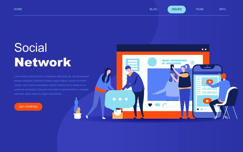 Modern flat design concept of Social Network vector