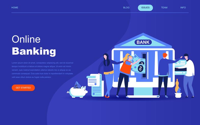 Modern flat design concept of Online Banking vector