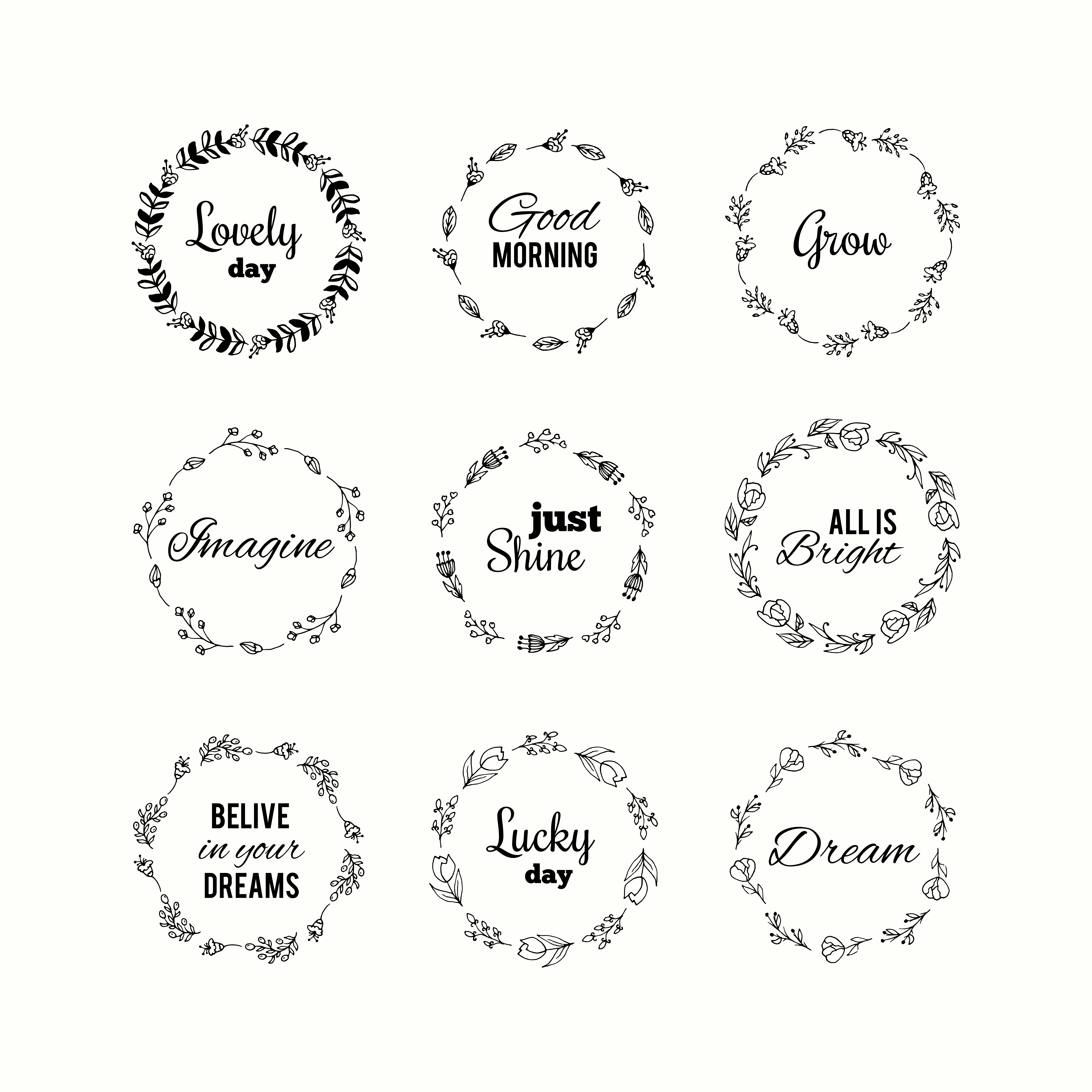 Download Hand drawn flourish frames with Circle floral borders 275124 Vector Art at Vecteezy