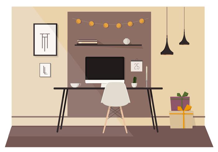 Ilustración de vector diseñador habitación