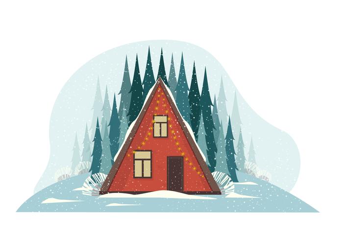 Vector ilustración paisaje de invierno